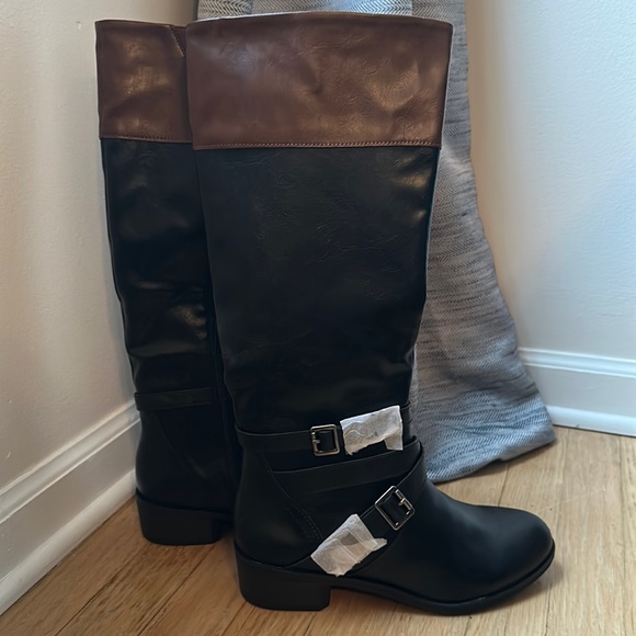 jcpenney Shoes Womens Two Tone Riding Boots Nwt Poshmark